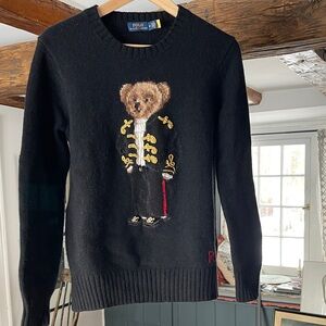 Polo by Ralph Lauren Black Sweater with Bear Embroidery